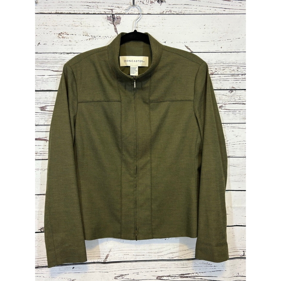 Women's DONCASTER Jacket Green/Tan Size 16 - Picture 1 of 10